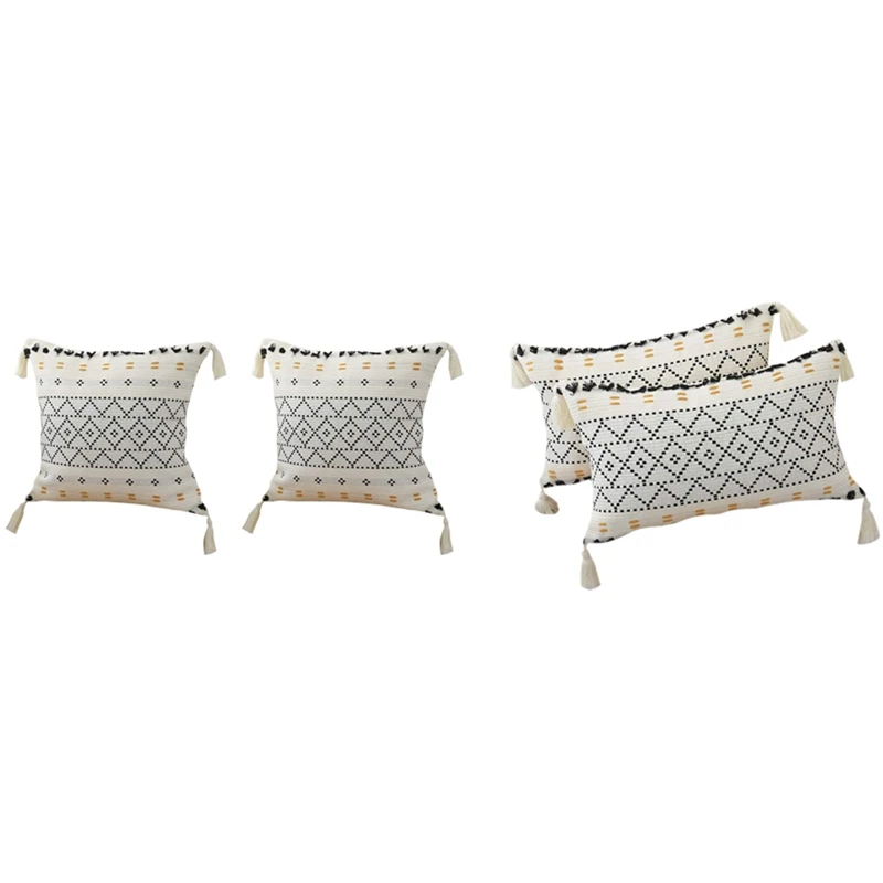 

2 шт., декоративные наволочки из натурального хлопка, с кисточками