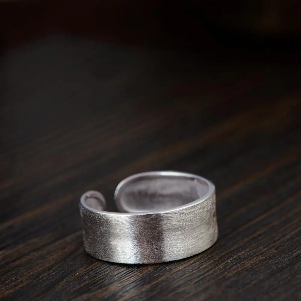 Женское кольцо из чистого серебра S925 простое модное регулируемое серебряное для