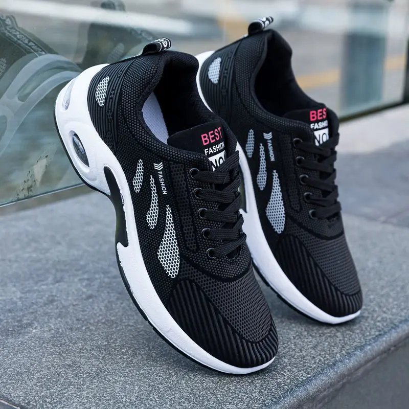

New sports shoes men's shoes autumn trend air cushion fly woven deodorant running shoes casual shoes
