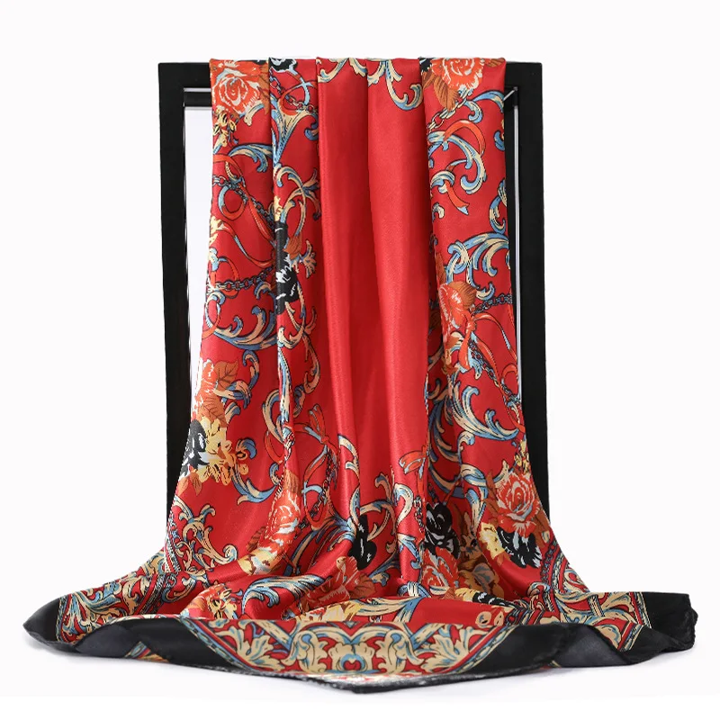 Женский шёлковый шарф с защитой от пыли 90x90 см