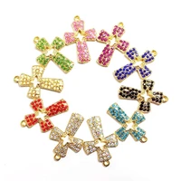 10pcs crystal cross charms for women diy jewelry necklace bracelet keychain handmade accessories