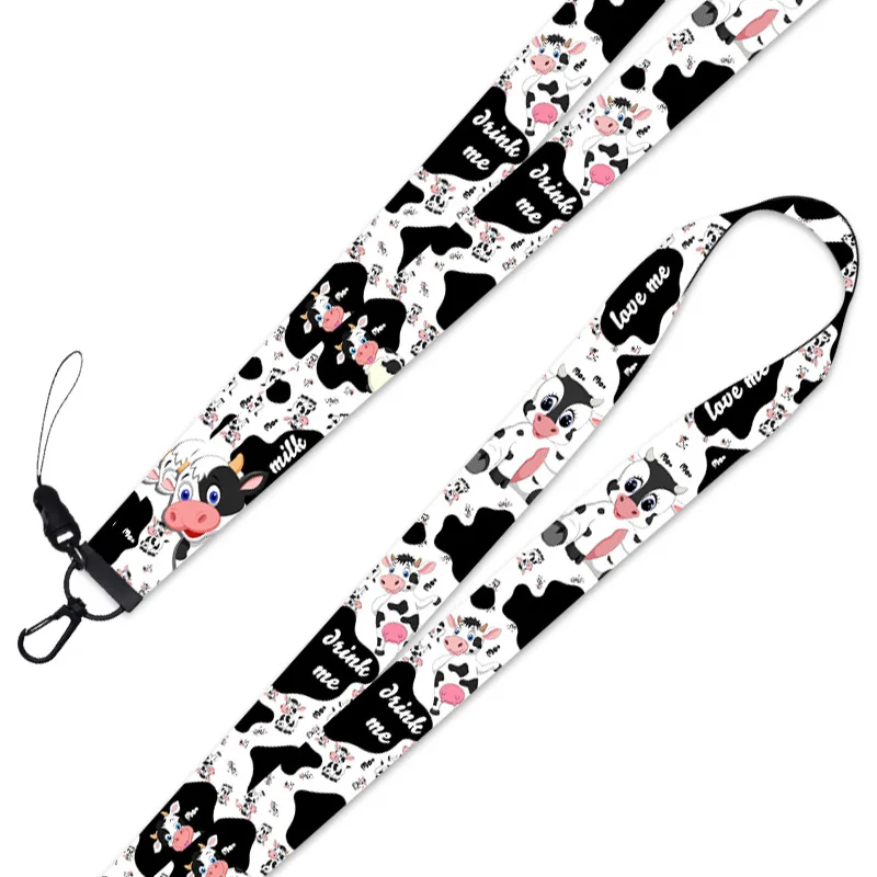 Брелок с мультяшным рисунком коров короткий шнурок для ключей