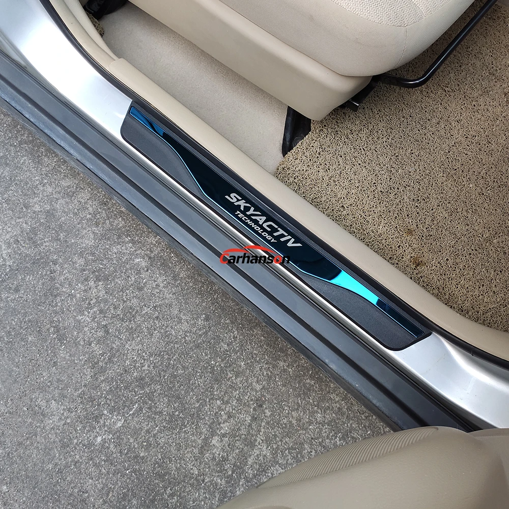 Автомобильные наклейки для Mazda 3, аксессуары, Накладка на порог, накладка на педаль из нержавеющей стали, защита для автомобиля