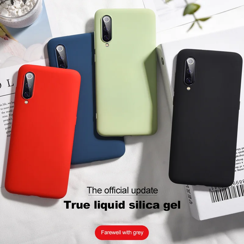Ультратонкий чехол из жидкого силикона для Xiaomi Mi 9 Redmi 7 Note мягкая задняя крышка