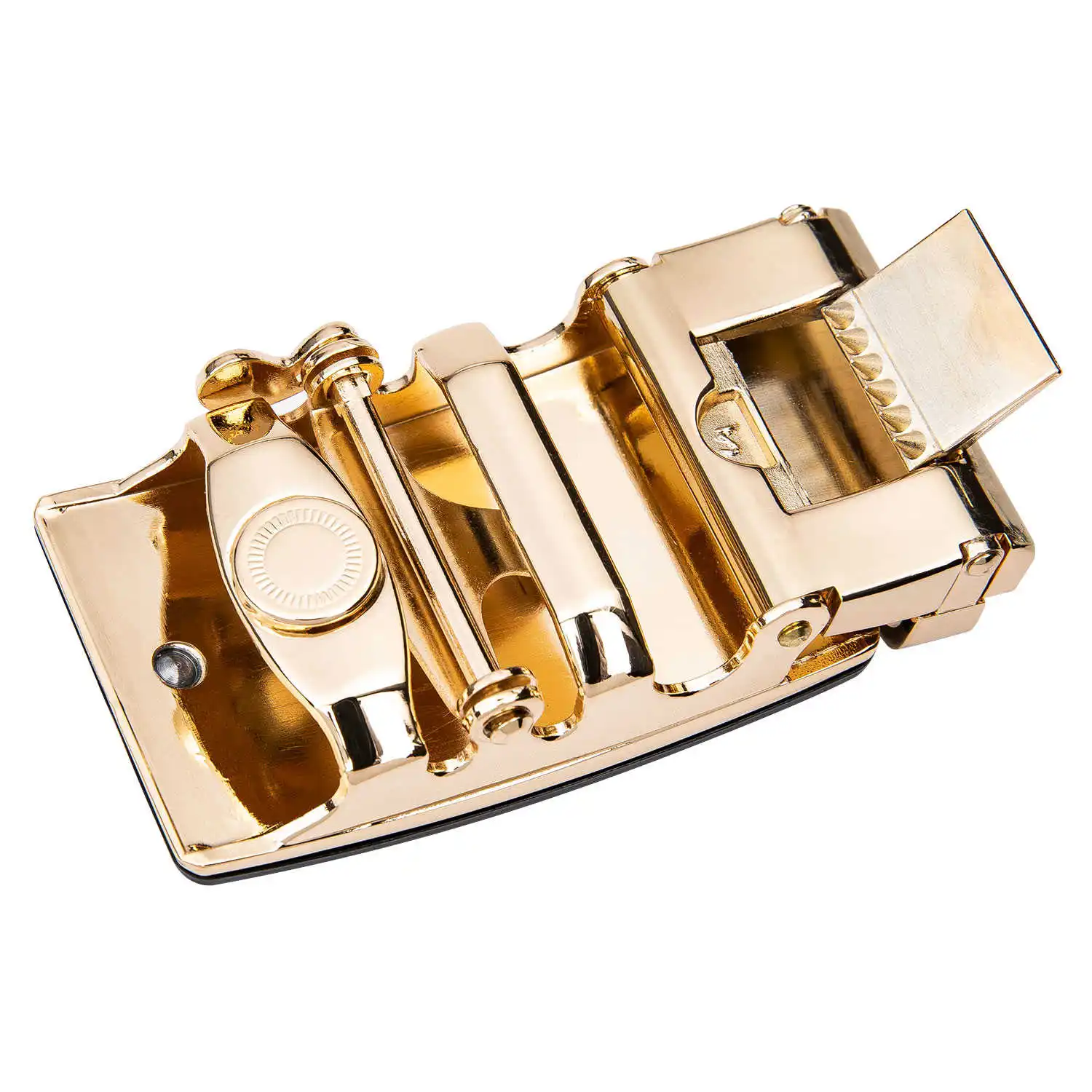 

BK-2058 Wang New Mode Black Gold Automatic Buckle Belts 110 centimeters-160 centimeters of alloy Light Curve Belts For