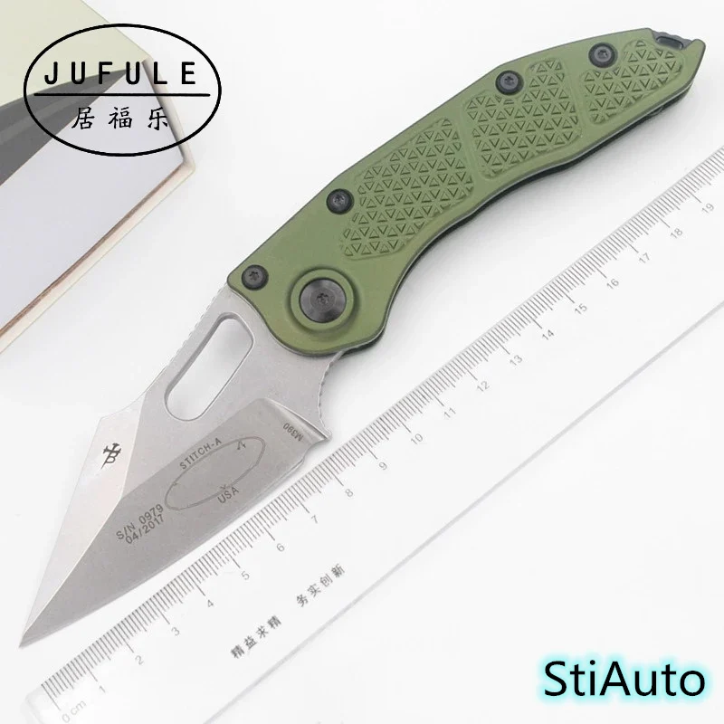 JUFULE New OEM Sti folding Mark M390 blade Aluminum handle outdoor gear tactical camping hunting EDC tool kitchen knife