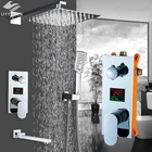 Душевая система Uythner, скрытая хромированная, с тропическим душем и настенным креплением