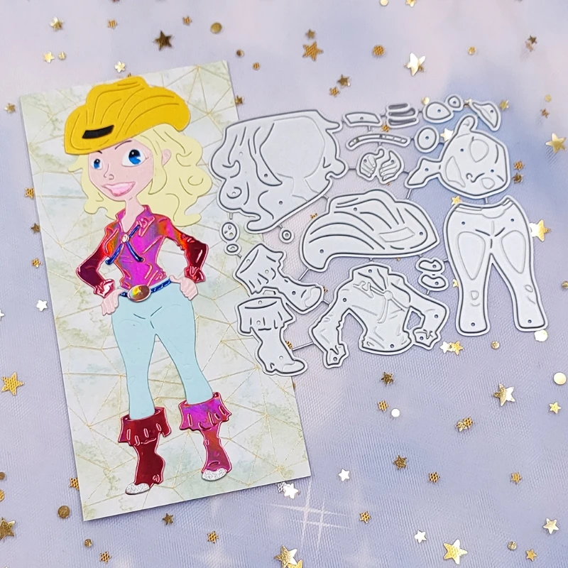 

Maiden Girl Clear Stamps Embossing Mould, DIY Printing Carbon Steel Mould for Card Making and Scrapbooking