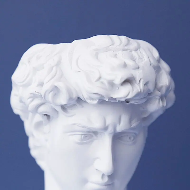 

Resin Vase Home Decoration Makeup Brush Storage Box Pen Holder European Style Decoration David Head Sculpture Model Wedding