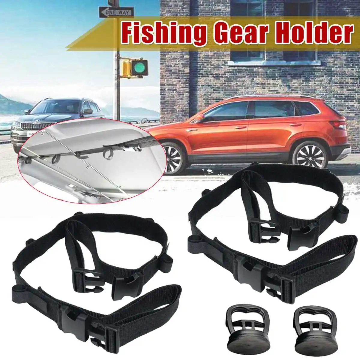 

2pcs Car Fishing Rod Fixing Belt Fishing Rod Holder for SUV.MPV.RV.MINI Strap Wrap Fishing Tackle Tool Accessories
