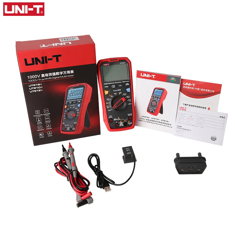 Цифровой мультиметр UNI-T UT61B + UT163D UT163E 1000 в 20A функция True RMS емкость температуры