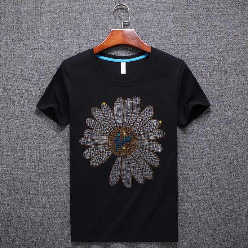 

Rhinestone Python T shirt Man Clothing Summer Casual Shiny Diamond Boa Snake Print T-Shirt Male Fashion Short Sleeve Tops Tshirt