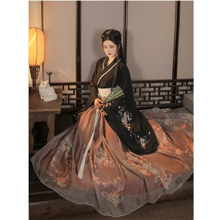 Сказочное женское платье ханьфу традиционная китайская одежда праздничный
