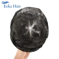 French Lace Mens Toupee Natural And Durable Hairline Remy Poly Transparent Human Hair Replacement System More Colors Male Wigs