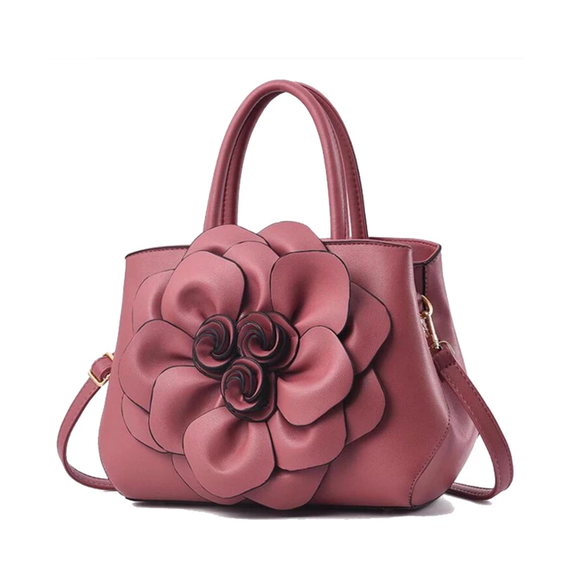 21 Клубная Брендовая женская сумка среднего размера с трехмерным цветком высокое