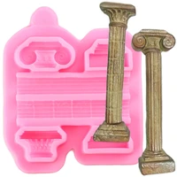 ancient roman column silicone molds cake border fondant moulds cake decorating tools chocolate candy polymer clay mould