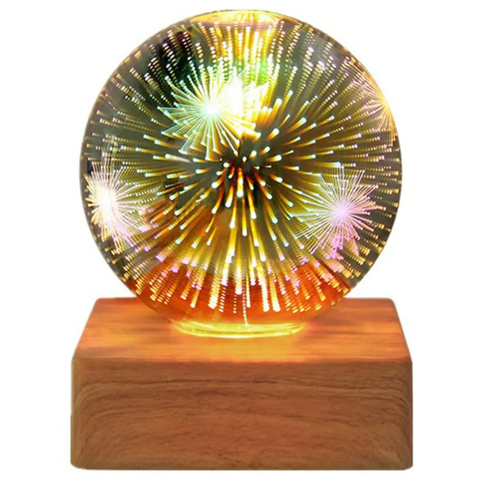 

3D Светодиодная настольная лампа в виде фейерверка, винтажная лампа Эдисона, ночник 220 В, празднисветильник новый стеклянный светильник