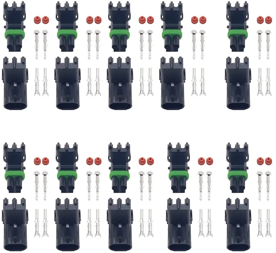10 комплектов 2-контактных водонепроницаемых