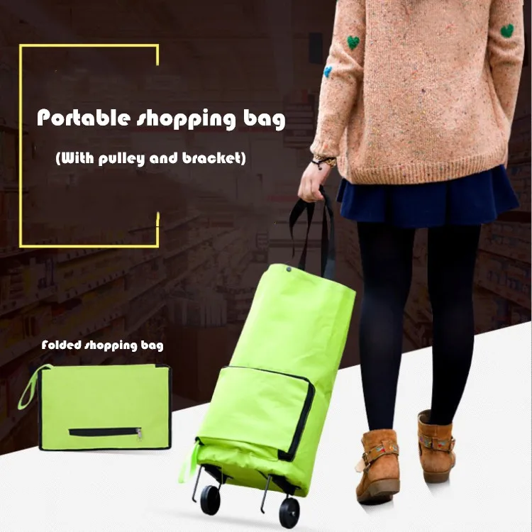 Складная сумка на колесиках из ткани Оксфорд хозяйственная тележка складная для