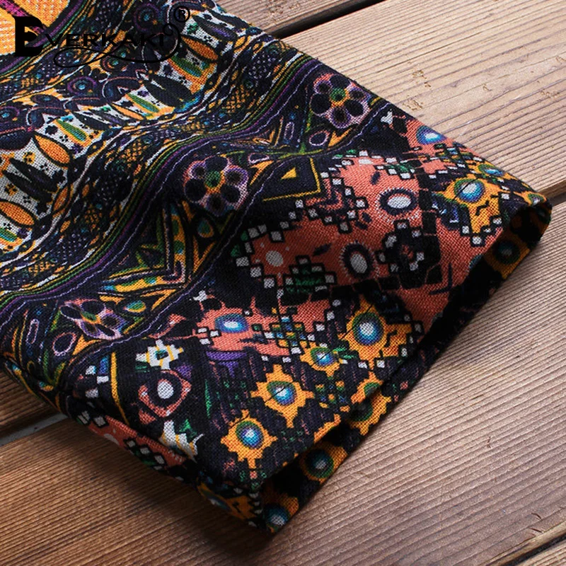 Everkaki Boho длинное пальто куртки женские большие размеры с принтом шляпы свободные