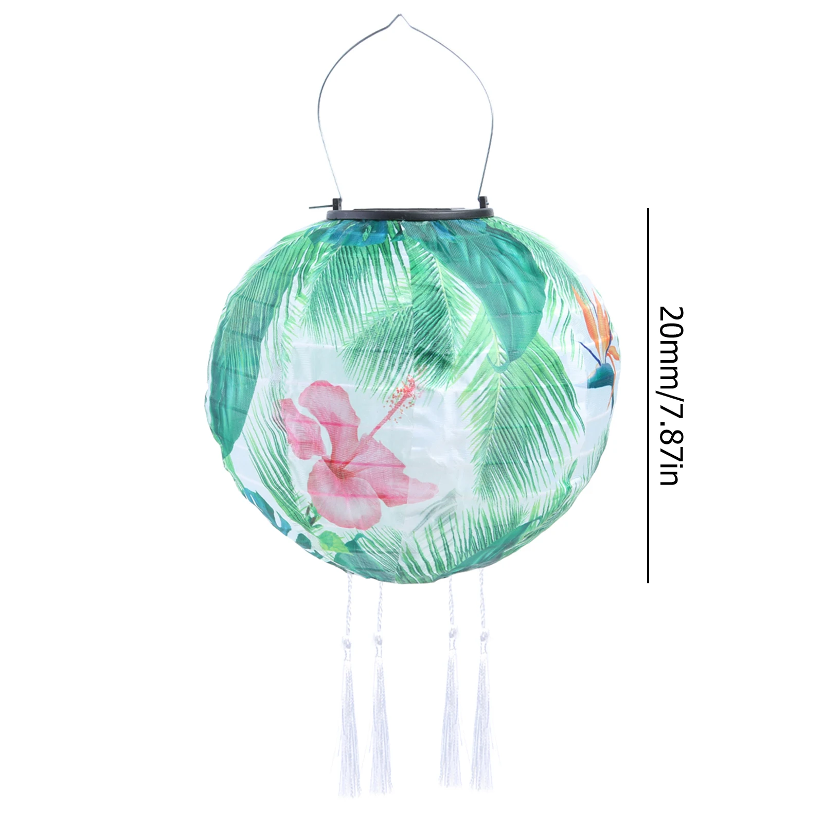 

2pcs Nylon LED Solar Home Outdoor Garden Party Holiday Wedding Decoration with Solar Hanging Chinese Ball Leaf Pattern Lantern