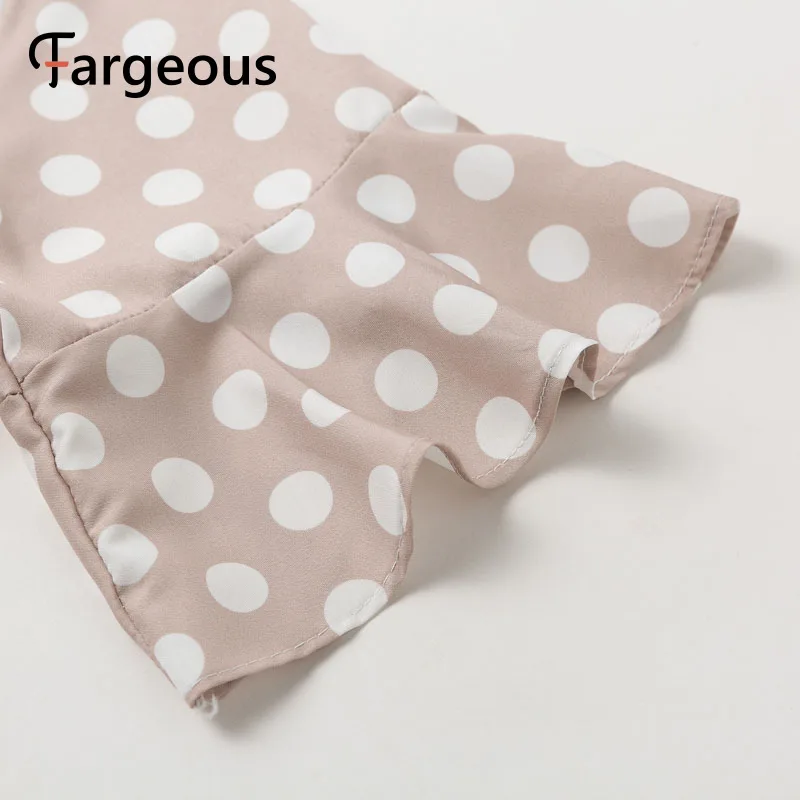 Короткое Розовое платье в горошек для женщин повседневное мини-платье с