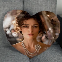 hot sale custom keira knightley actor heart shape pillow covers bedding comfortable cushionhigh quality pillow cases