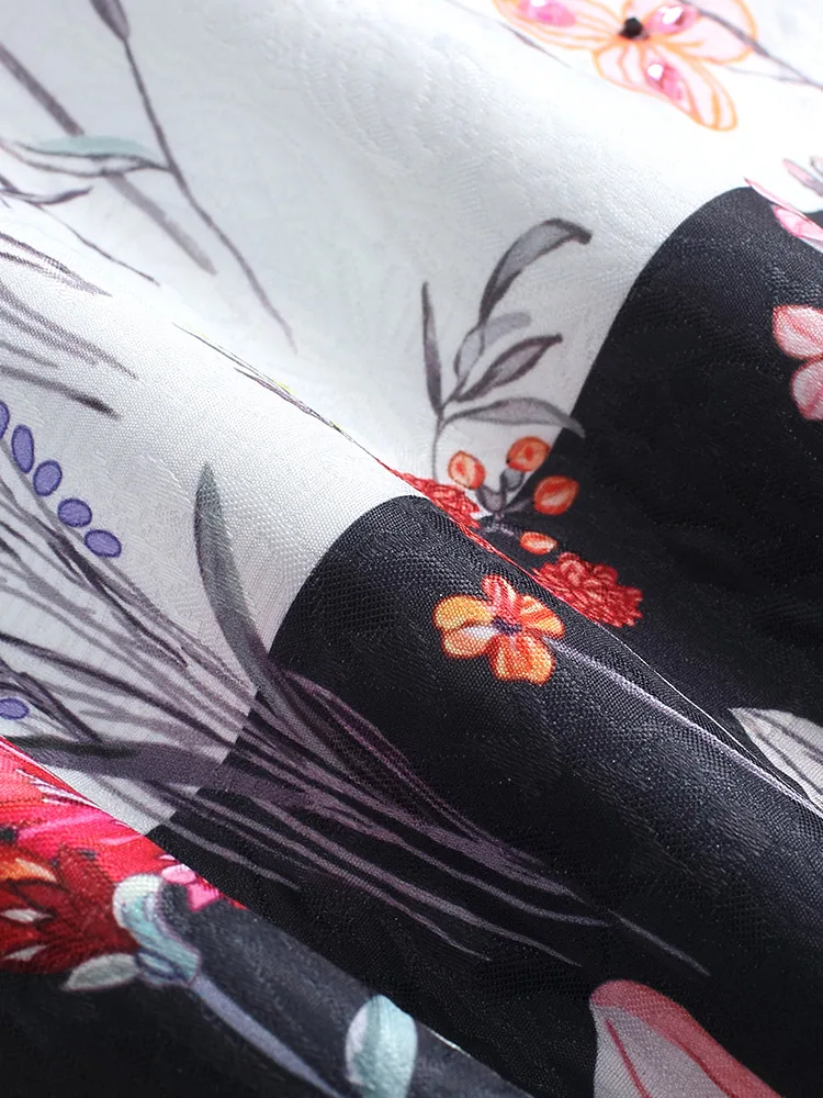 

Summer Fashion Designer Mini Dress Women Sleeveless Floral Print Crystal Beading Black Dress Ladies Short Dress vestidos