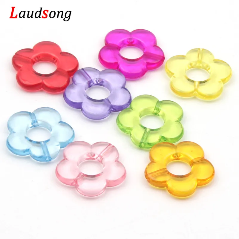 30 шт цветные прозрачные бусины венок Акриловые Бусины диаметр 19 мм для