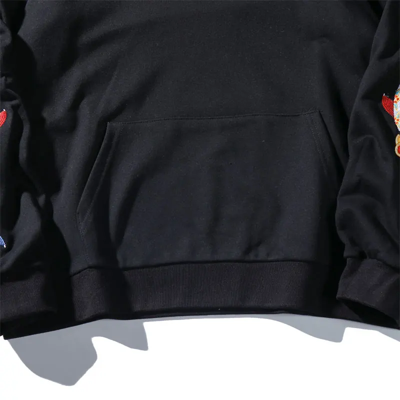 GONTHWID Embroideried Fish koi Карп пуловер толстовки с капюшоном, худи Harajuku уличная мужская хип хоп Повседневная модная Толстовка Топы мужские