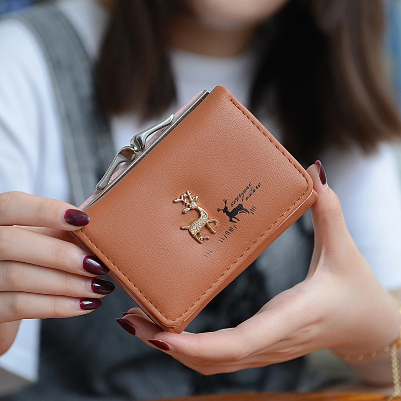 Женский короткий кошелек 2019 в Корейском стиле простой студенческий маленький с