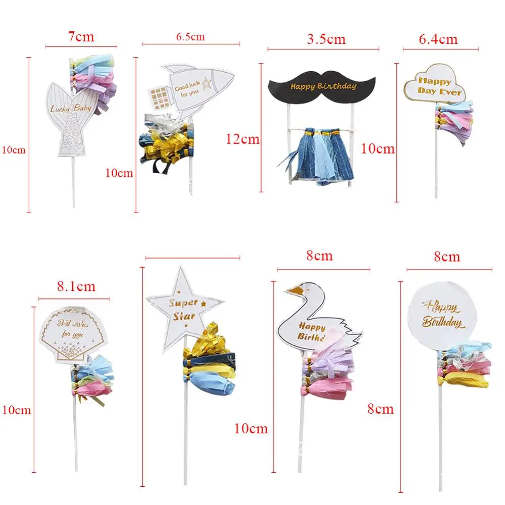 Радуга торт фигурки жениха и невесты Флажки для торта Baby Shower дети были счастливы