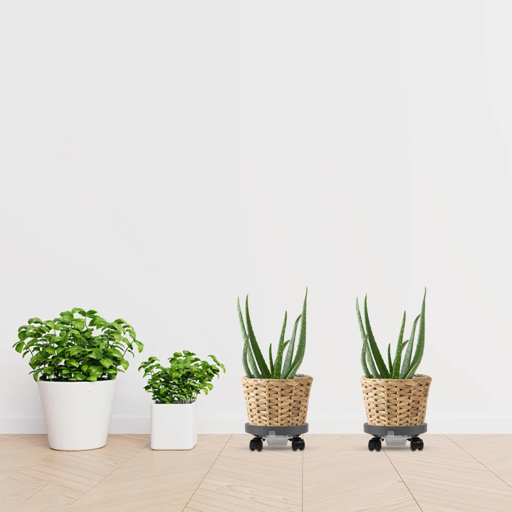 

1PC Roller Movable Flowerpot Base Tempered Resin Bonsai Tray Flowerpot Base Tray