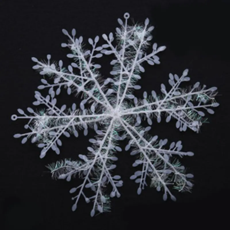 Christmas Display Window Artificial Snow Decoration Snowflake String Xmas Party Romantic Wedding Double Side Sticker SnowflakeCM