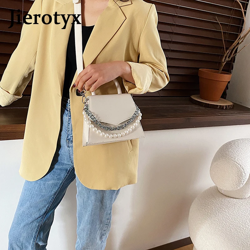 Винтажные женские сумочки JIEROTYX сумки через плечо с жемчужными цепочками