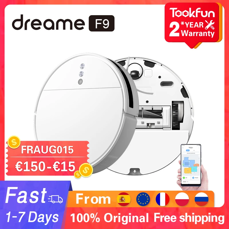 

Dreame F9 Robot Vacuum Smart Aspirator Cleaner 2500Pa Suction Planned Cleaning Automatically Charge Mop Dust Collector for Home