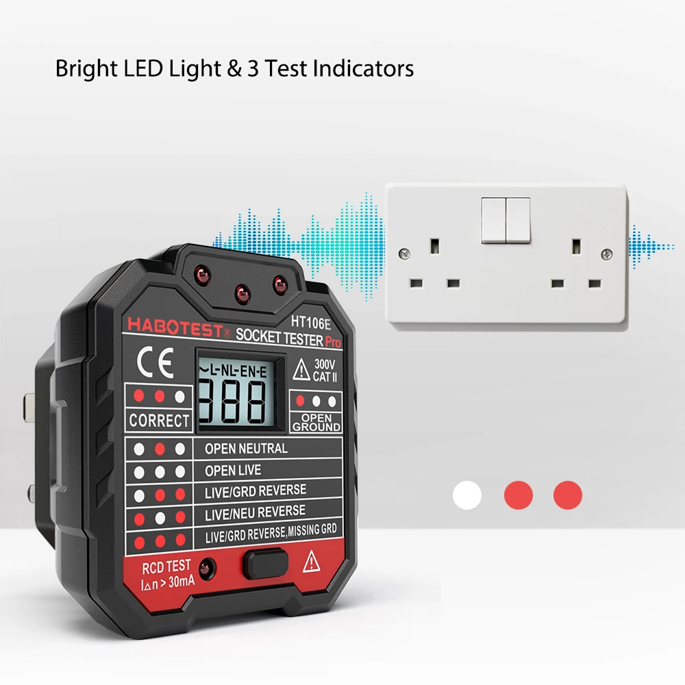 Электрический тестер розеток автоматический детектор полярности цепи