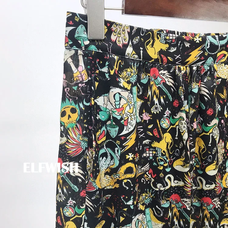 Женская Асимметричная Юбка-миди с цветочным принтом и поясом на резинке - купить