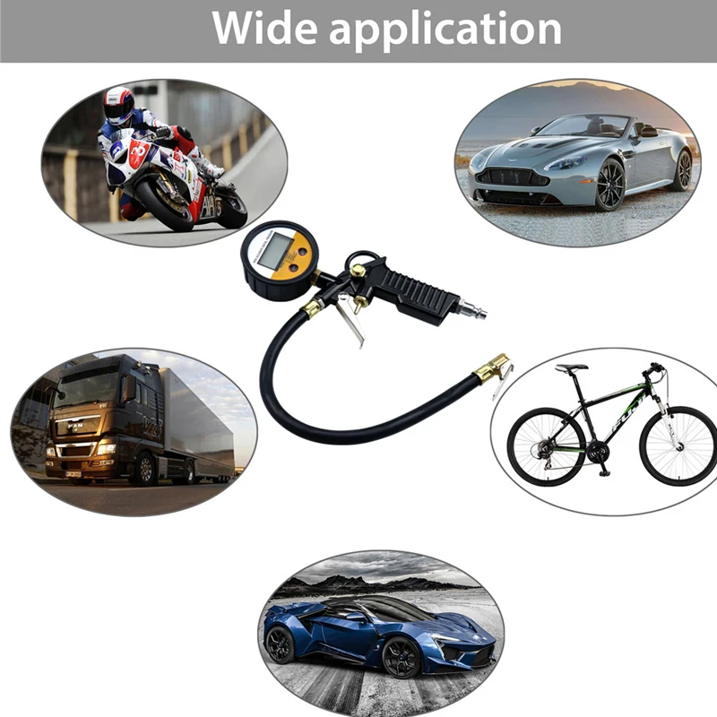 Digital Tire Pressure Gauge 0-255PSI Inflatable PSI/BAR/KPA/Kg/cm2 Measuring Instrument EU/US/JP | Инструменты