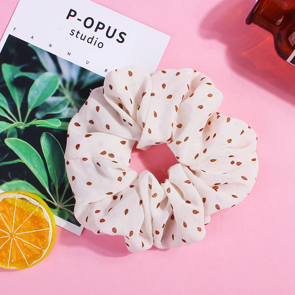 Из шифона для девочек С принтом в горошек Резинка волос держатель ободок Для