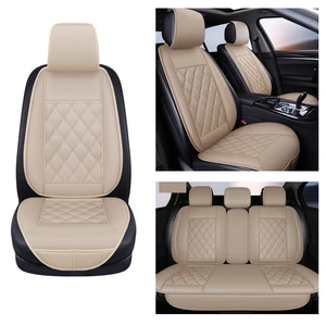 Leather Car Seat Cover Protector Mat Universal Front/Rear with Backret Waterproof Van Auto Seat Covers Cushion Protector Pad New