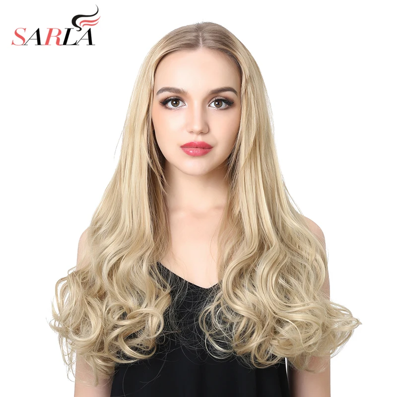 Полупарик Синтетический на клипсе в U-образной части 3/4 длинные вьющиеся 24 дюйма