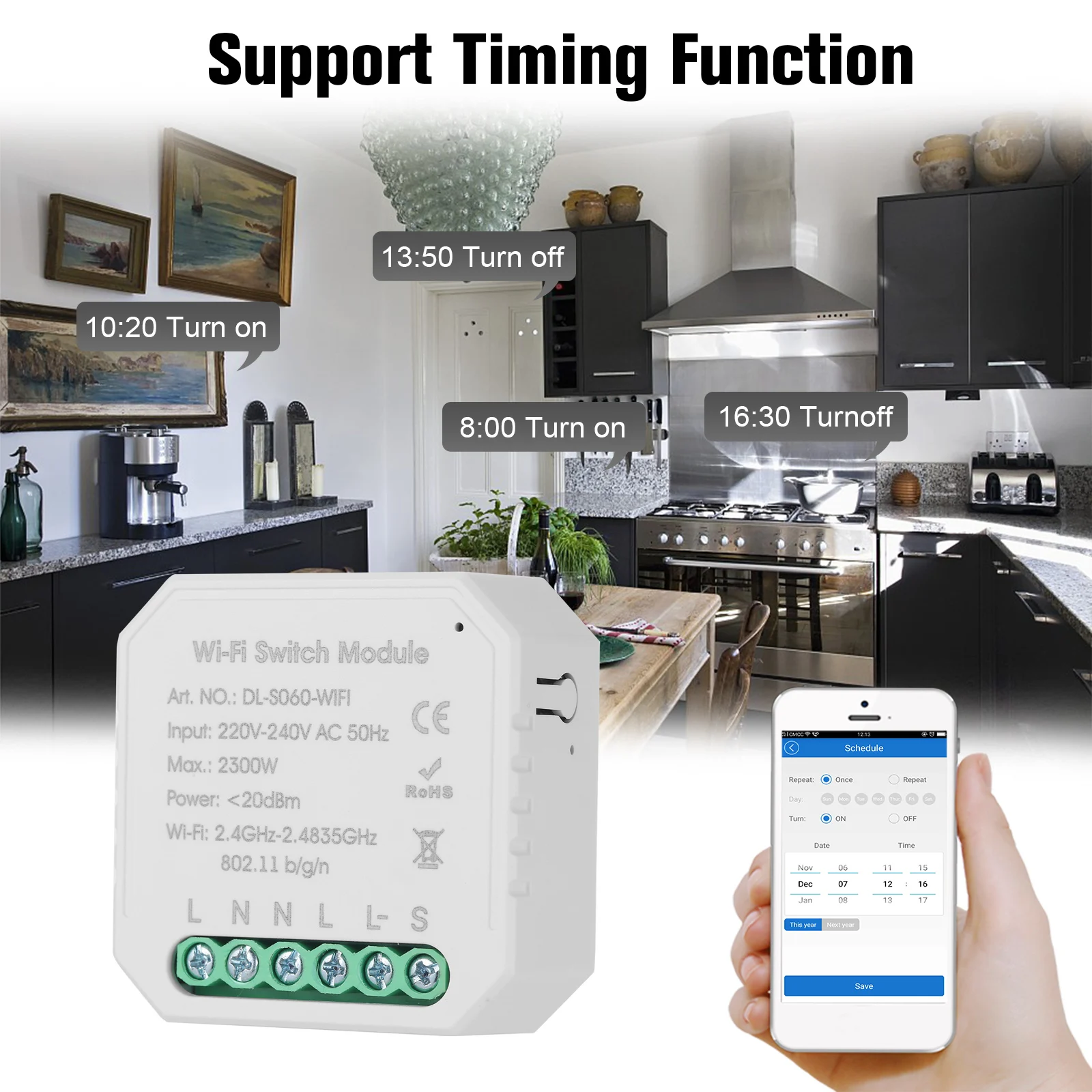 

Tuya MINI DIY One Way Smart Switch Small Body APP Remote Control WiFi Switch Timer Light Switch Compatible With Google Home