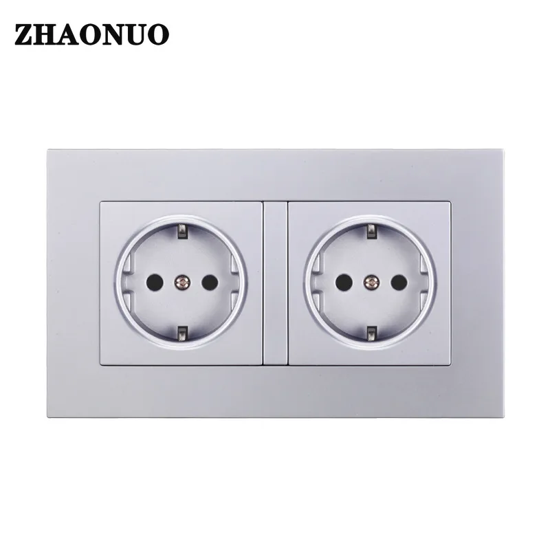 

146 Type EU Standard Socket German Wall Concealed Electrical Socket Panel Power Outlet 16A 110-250V