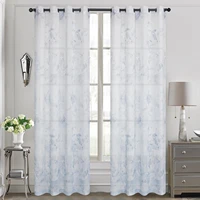 new pastoral translucent scenic printed sheer curtain for in living room