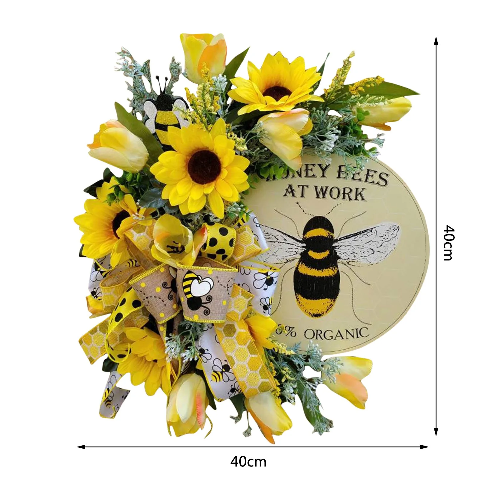 

Simulation Leaf Bee SunflowerWreath Artificial Garland Hanging Pendants Wedding Decoracion Nordica Hogar Cherry Blossom