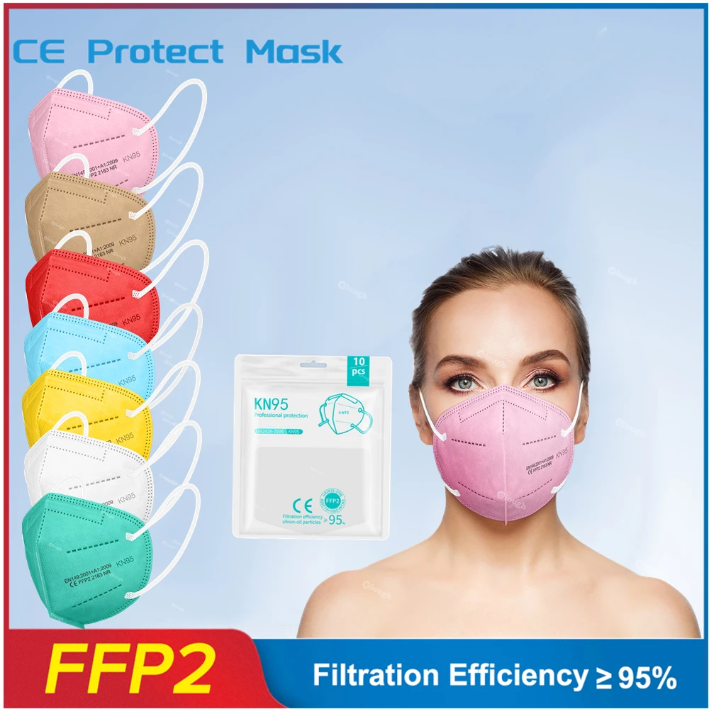 Маска для лица одноразовая тушь маски защиты смешанные цвета FPP2 KN95