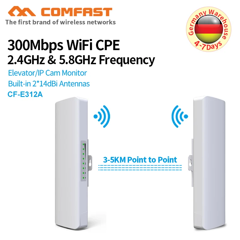 3 5 км Мощный 300 Мбит/с 8 Г Открытый точка доступа 2*14 Wi Fi антенна Ретранслятор