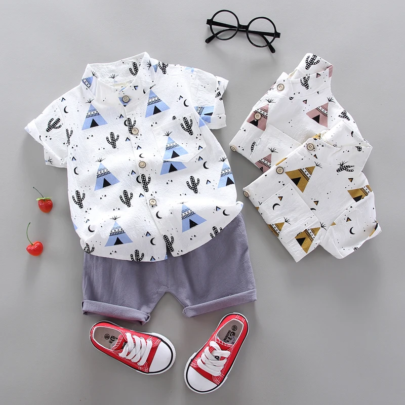 

1-4 Years Infant Baby Boys Clothes Set Cartoon T-shirt Tops+shorts Summer Newborn Casual Outfits 2021 Unisex Kids Clothing