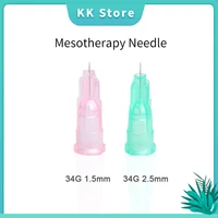 10pcs disposable mesotherapy needle hypodermic nano needle meso filler injection painless needle for beauty 34g 2 5mm 1 5mm